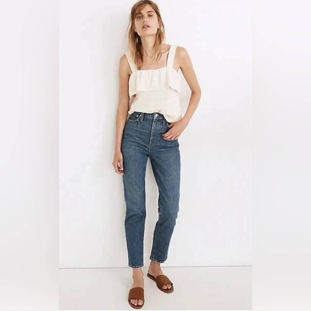 MADEWELL Women's Beige Ruffled Tank Top XSmall